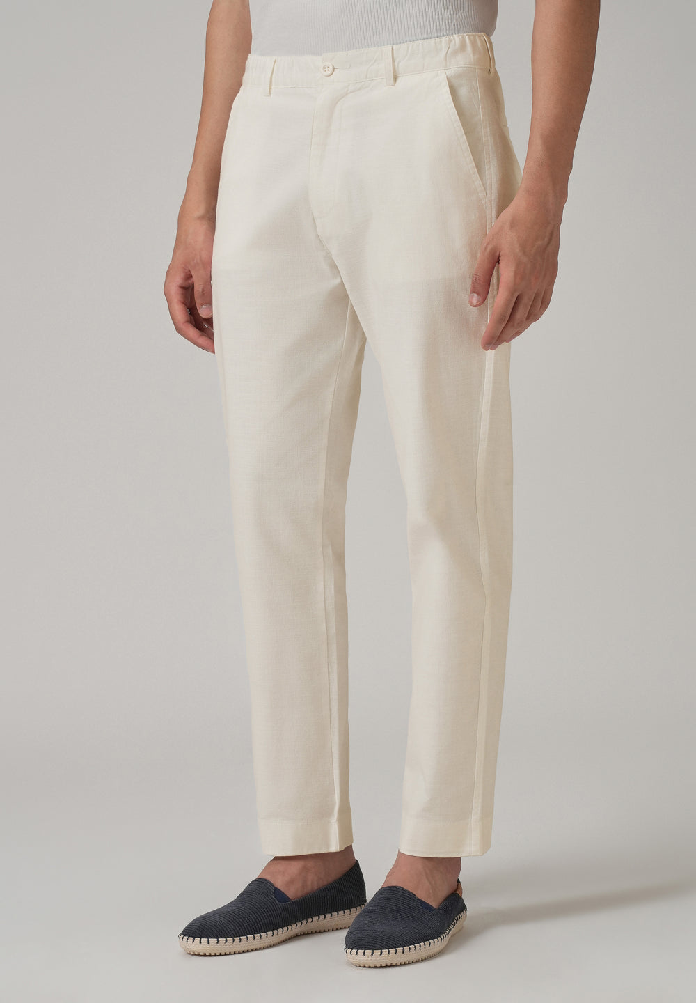 Light Cream Cotton Trouser