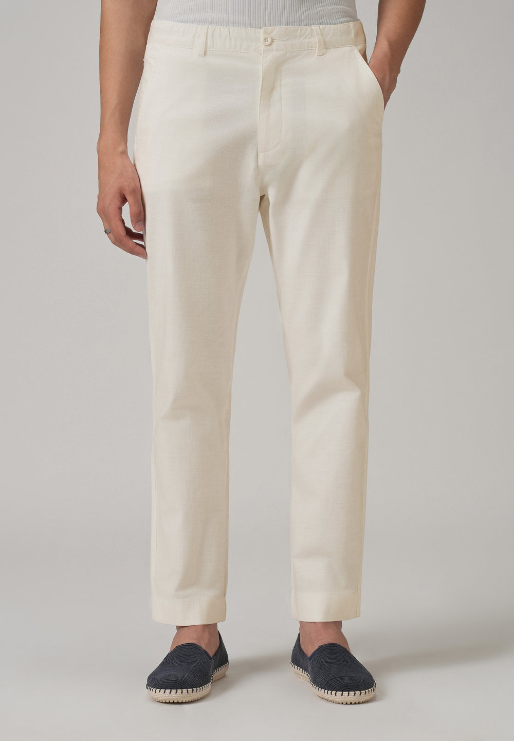 Light Cream Cotton Trouser