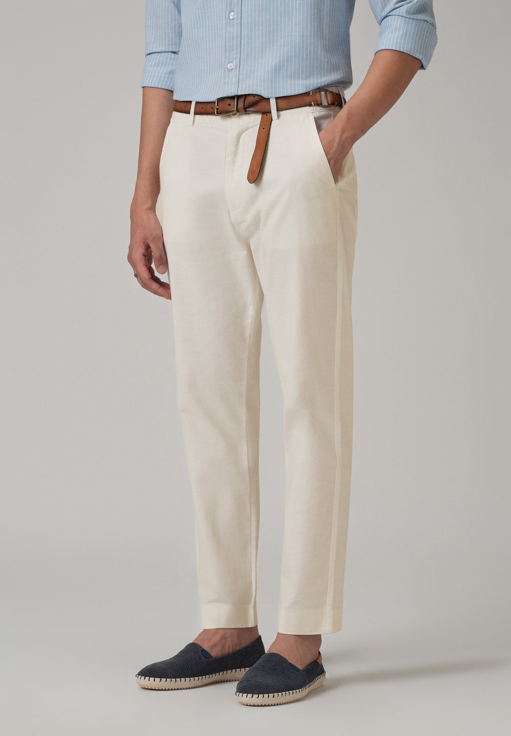 Light Cream Cotton Trouser