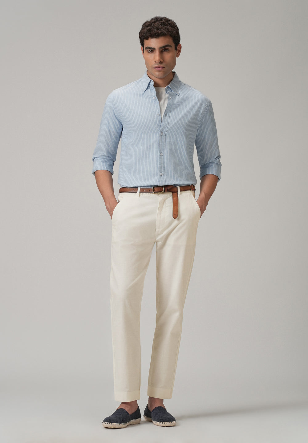 Light Cream Cotton Trouser