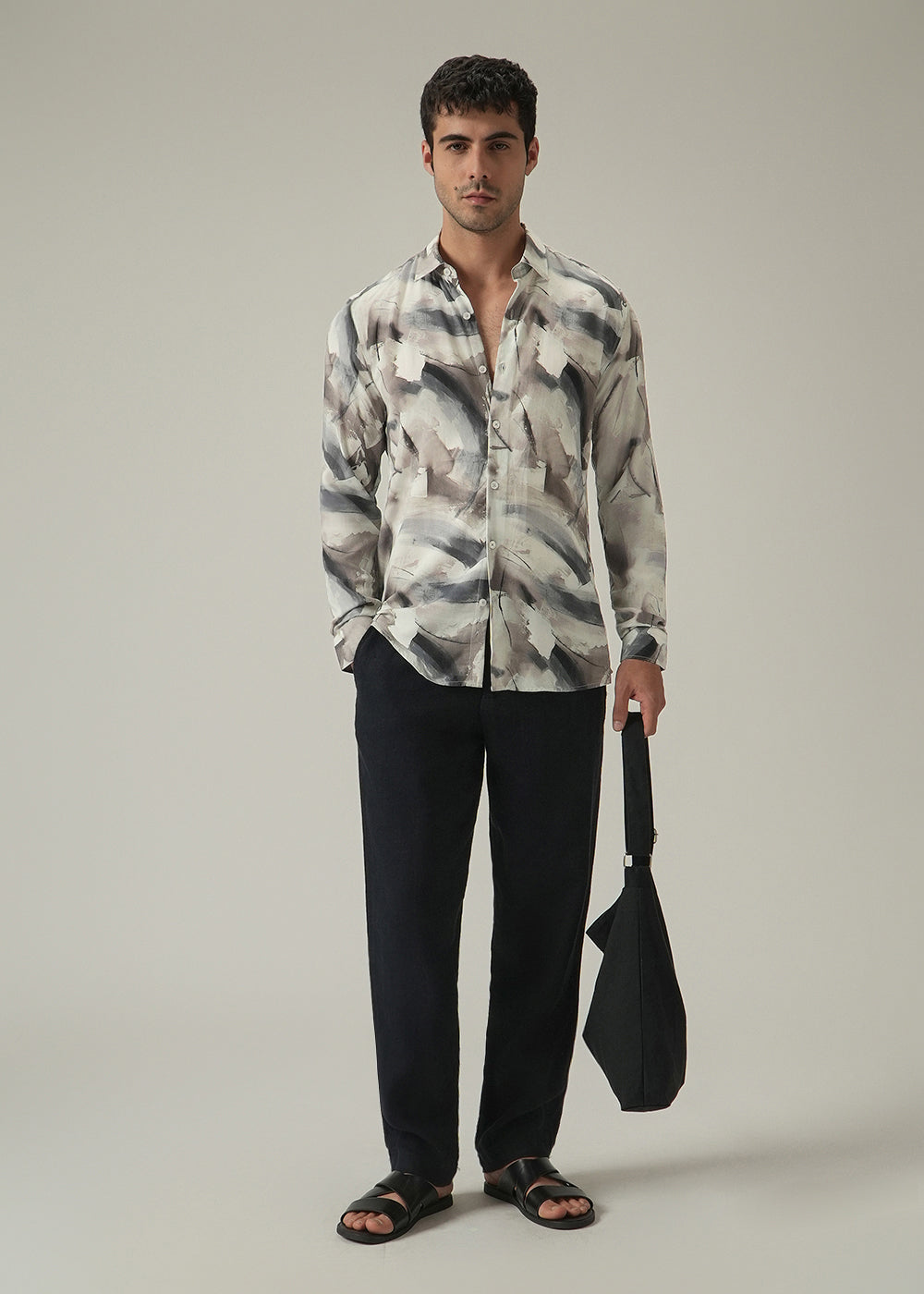 Cream Monochrome Print Shirt