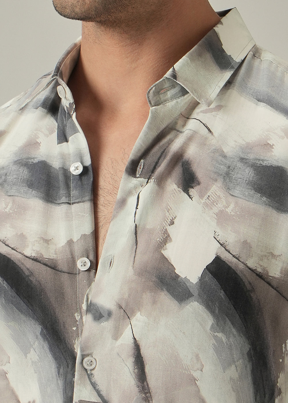 Cream Monochrome Print Shirt