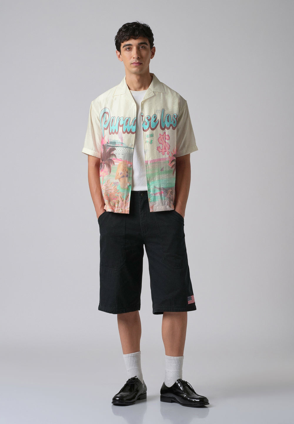 Cream Paradise Lost Print Shirt