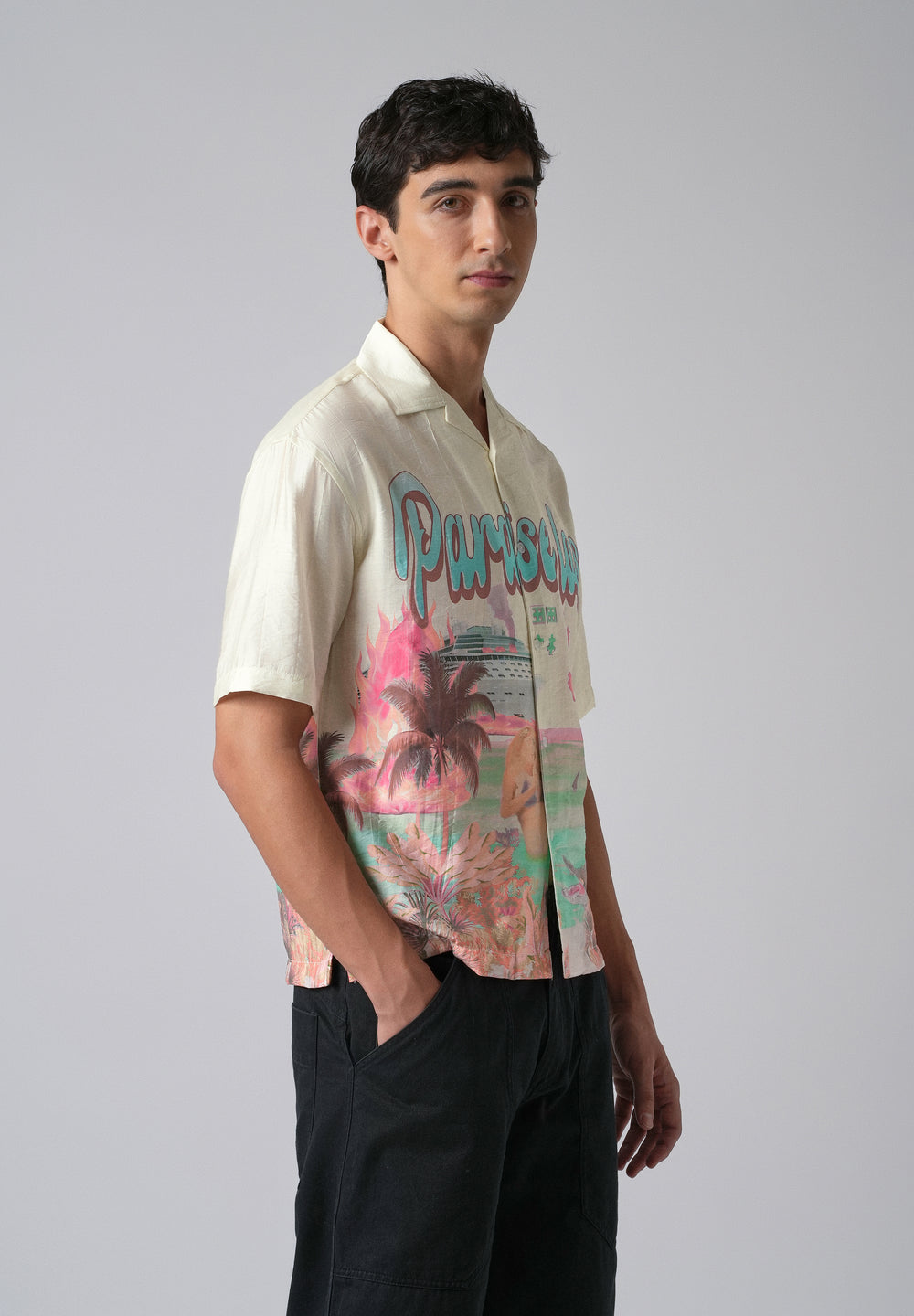 Cream Paradise Lost Print Shirt