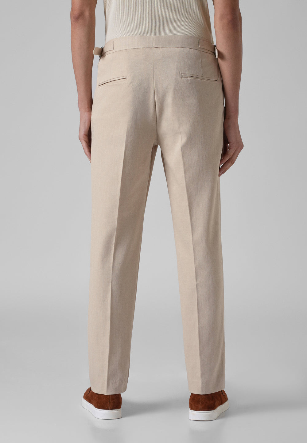 Cream Pleated Gurkha Pant