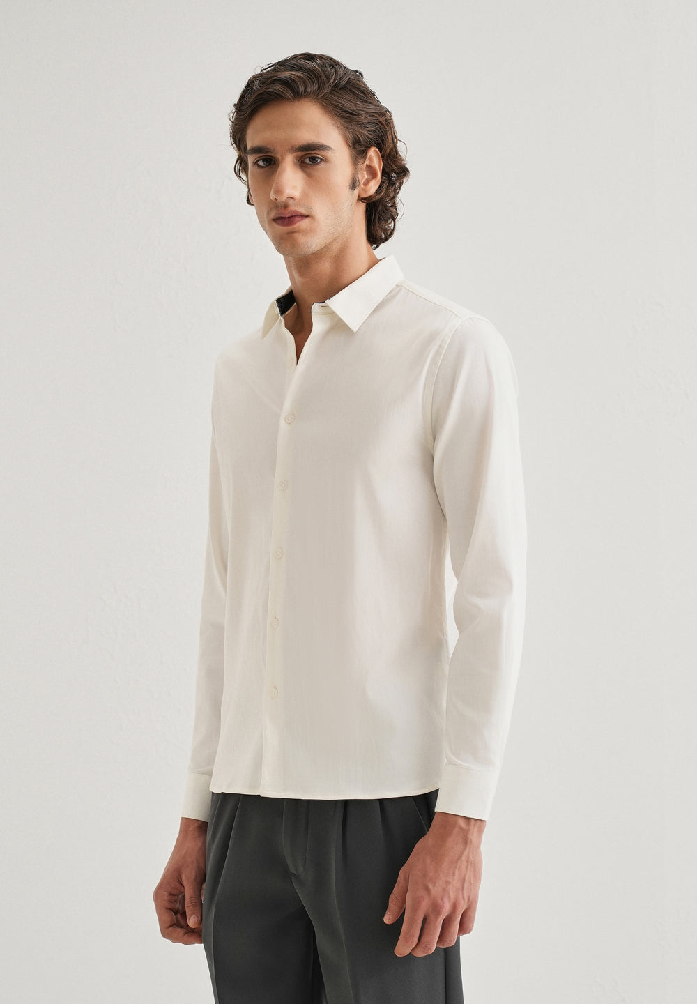 Cream Printed Cuff Shirt