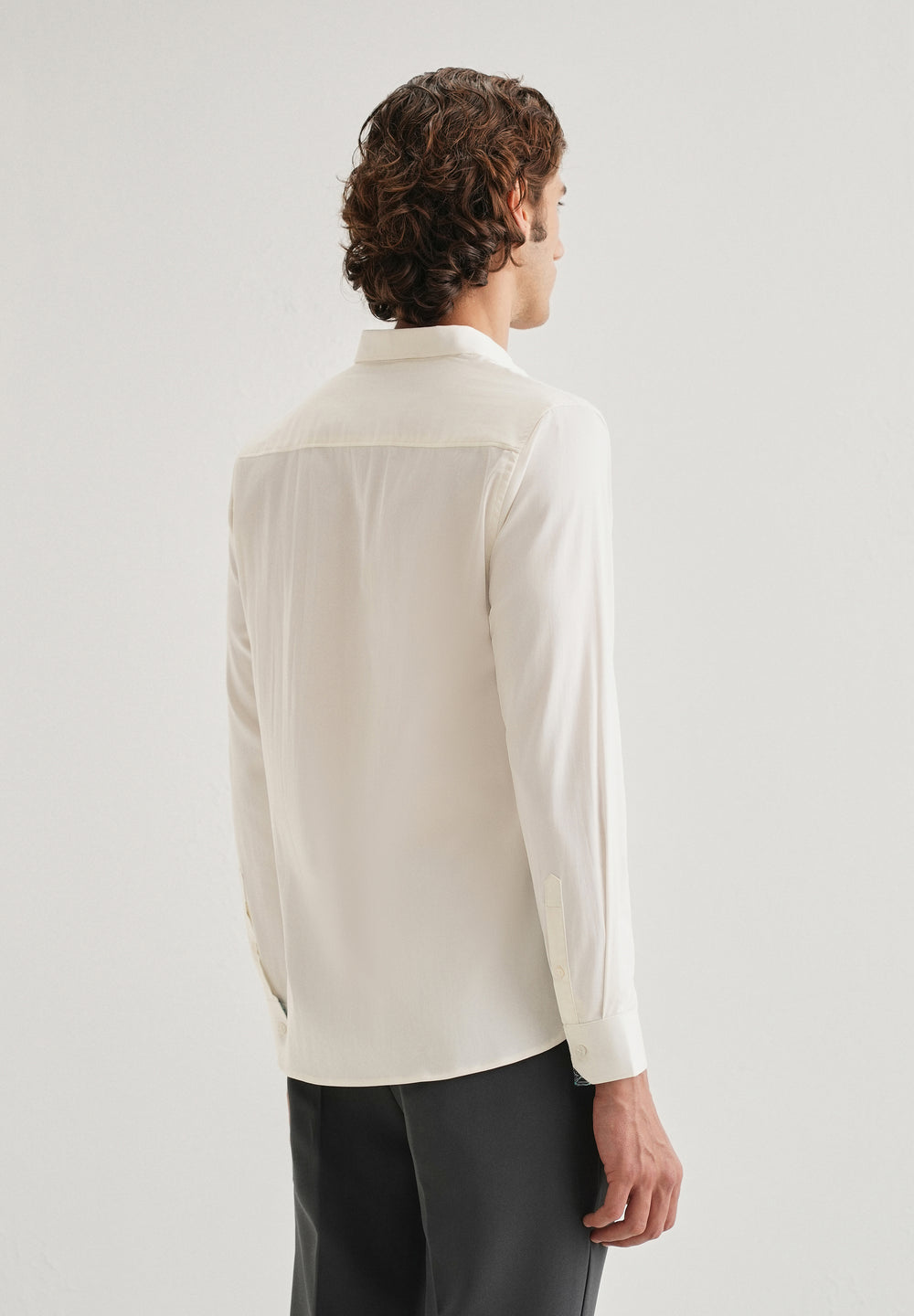 Cream Printed Cuff Shirt