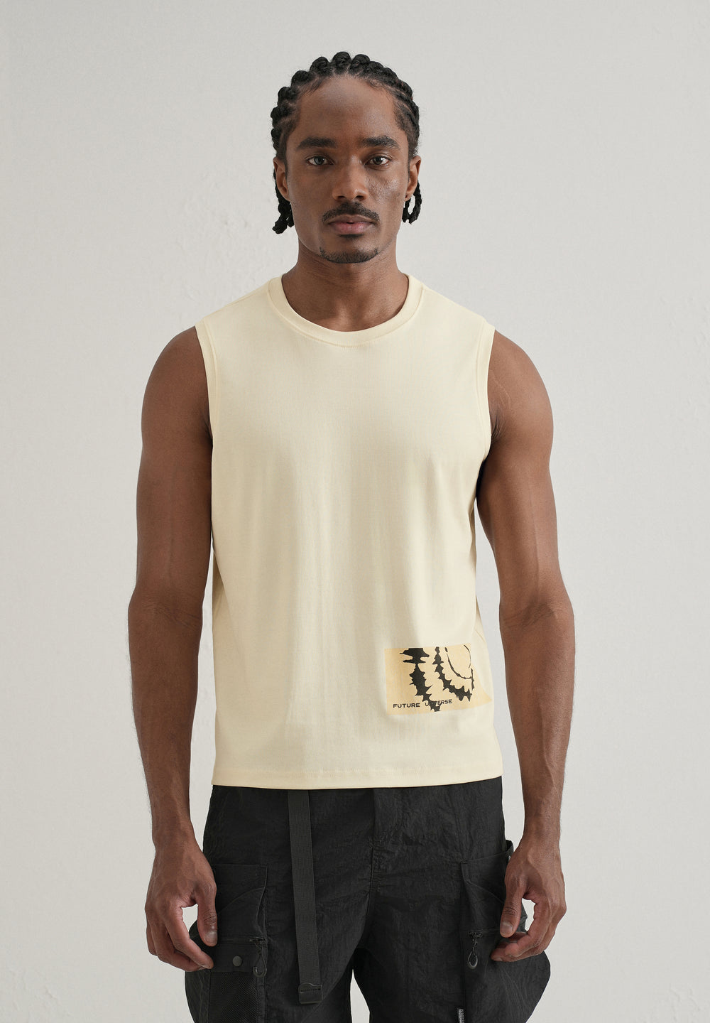 Cream Printed Tank