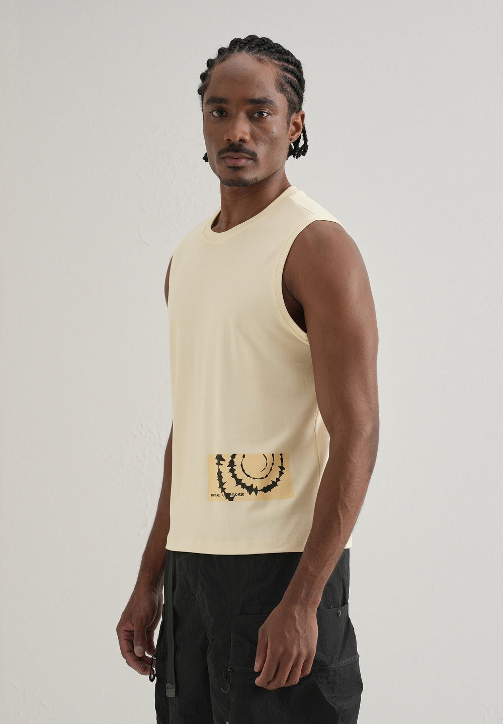 Cream Printed Tank