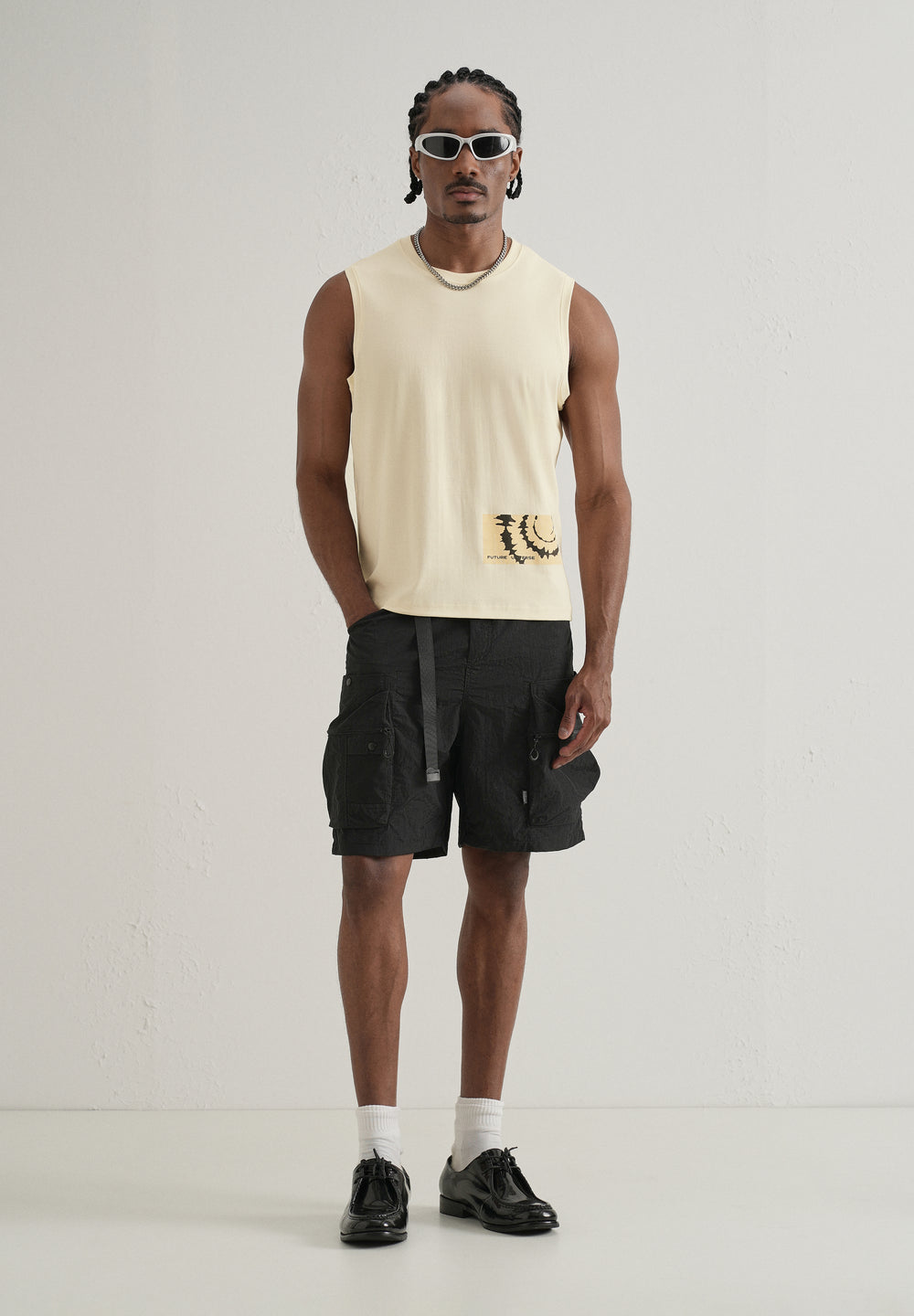 Cream Printed Tank