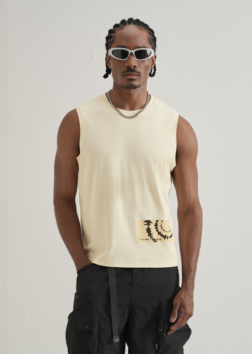 Cream Printed Tank