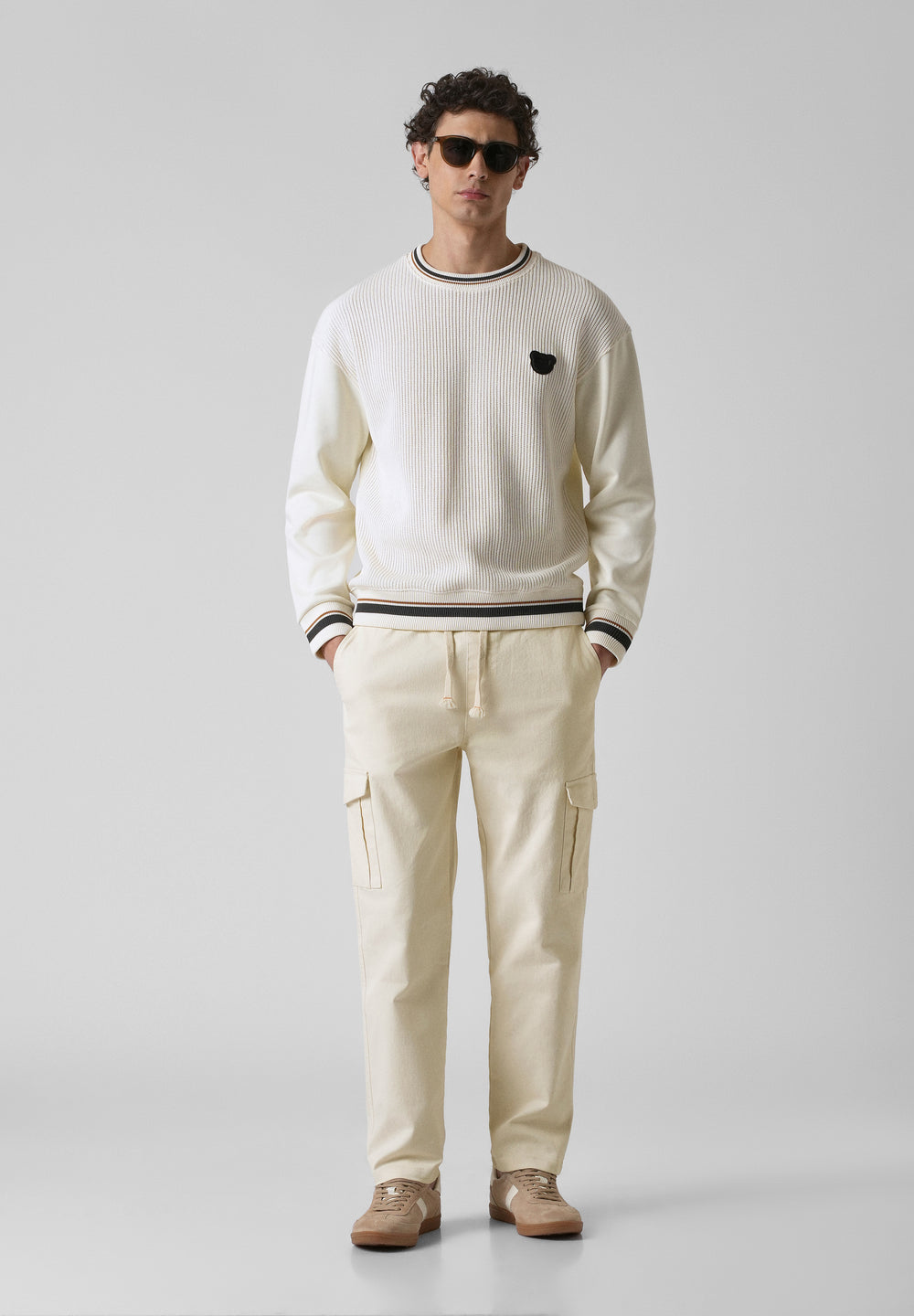 Cream Regular Fit Cargo Pant