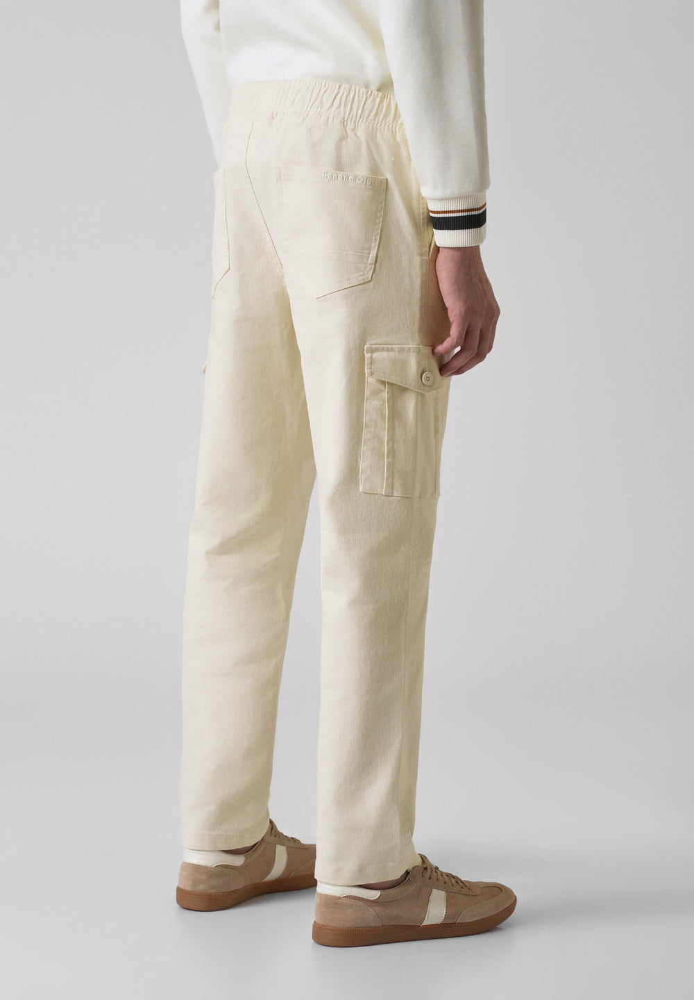 Cream Regular Fit Cargo Pant