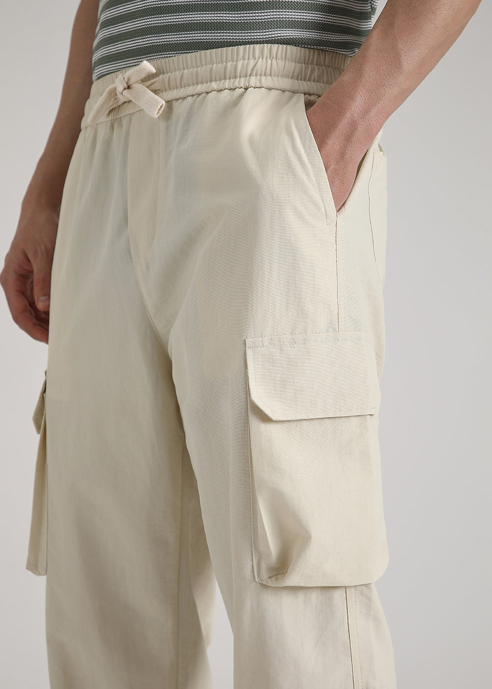 Cream Relaxed Fit Track Pant