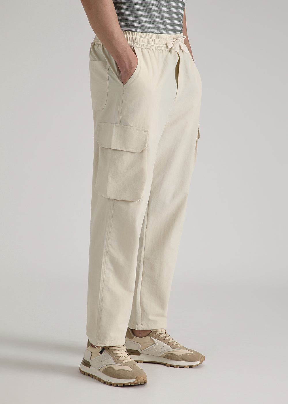 Cream Relaxed Fit Track Pant