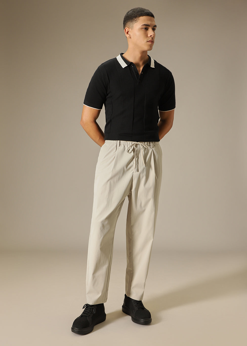 Cream Relaxed Fit Trouser