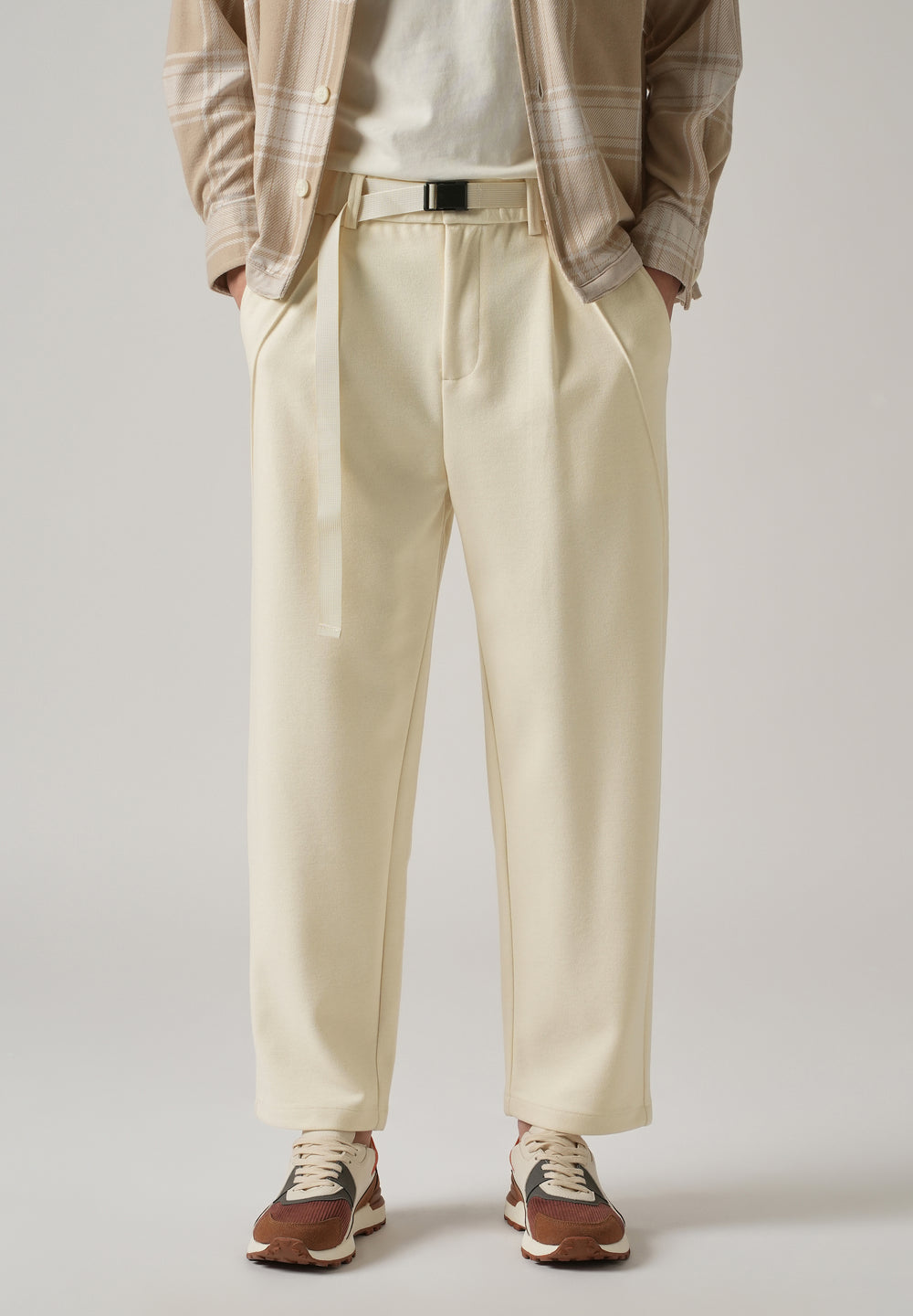 Cream Corduroy Relaxed Fit Pant
