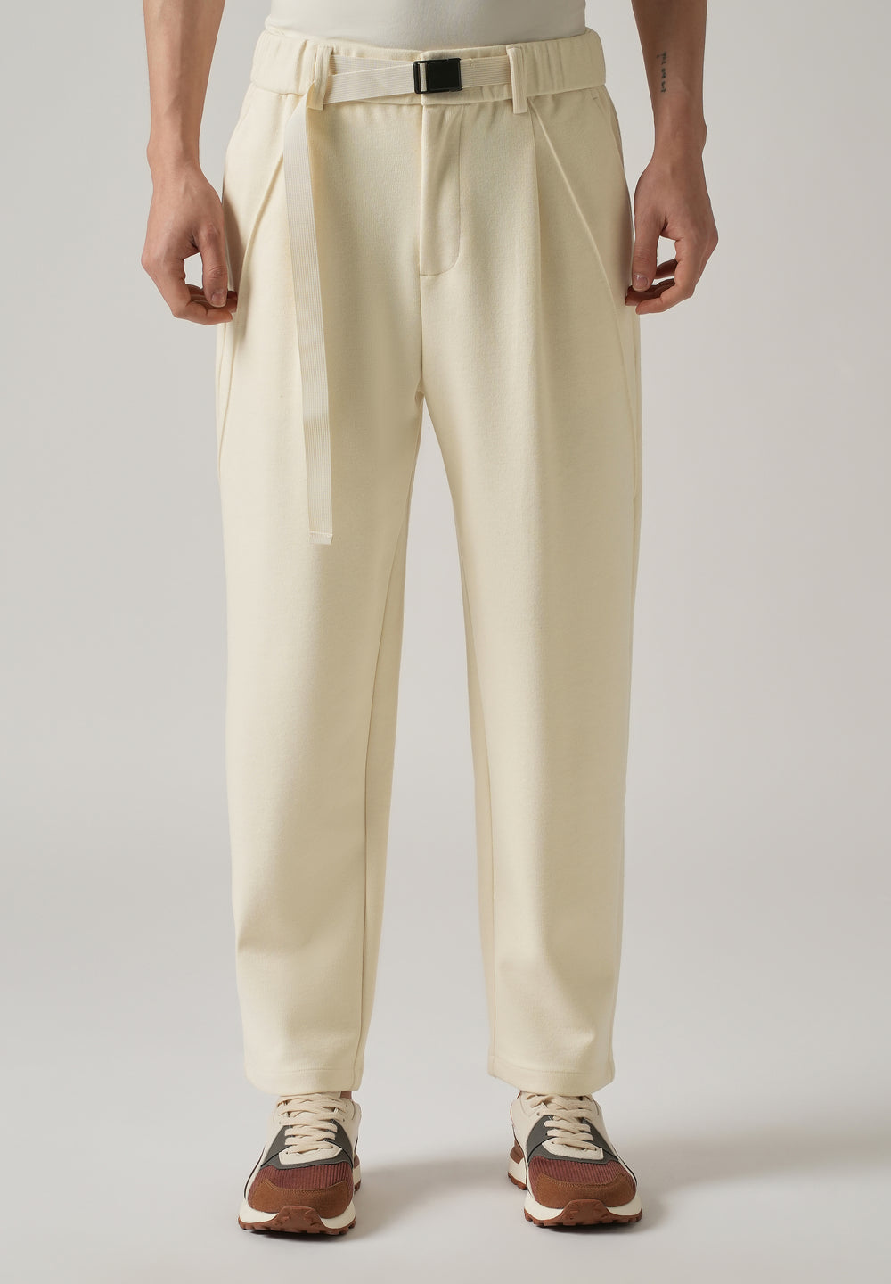 Cream Corduroy Relaxed Fit Pant