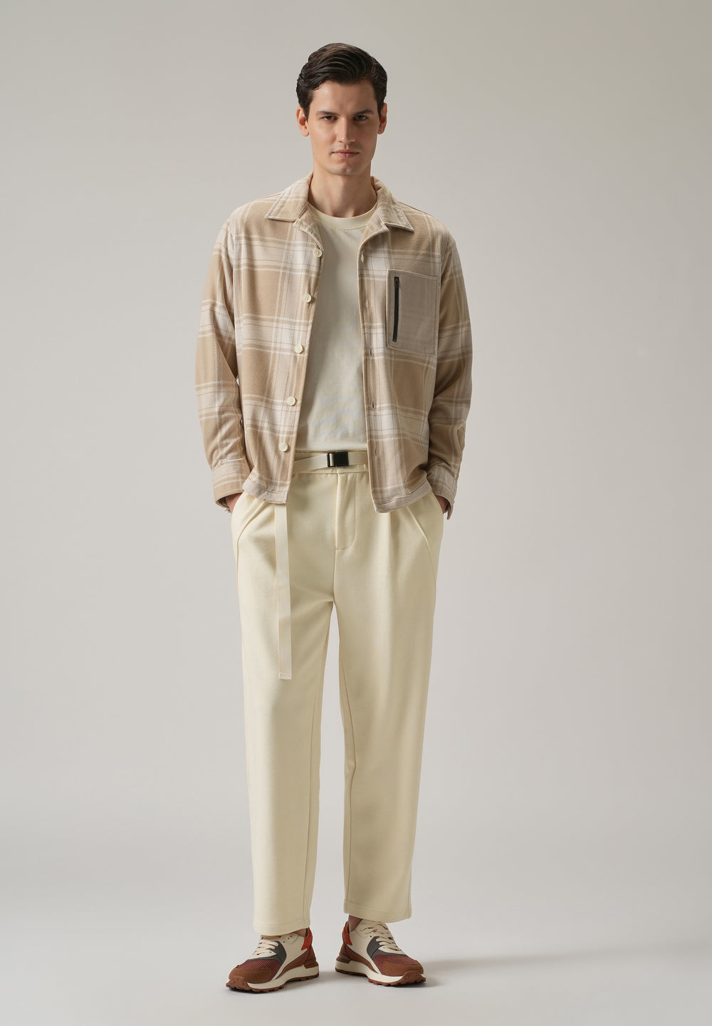 Cream Corduroy Relaxed Fit Pant