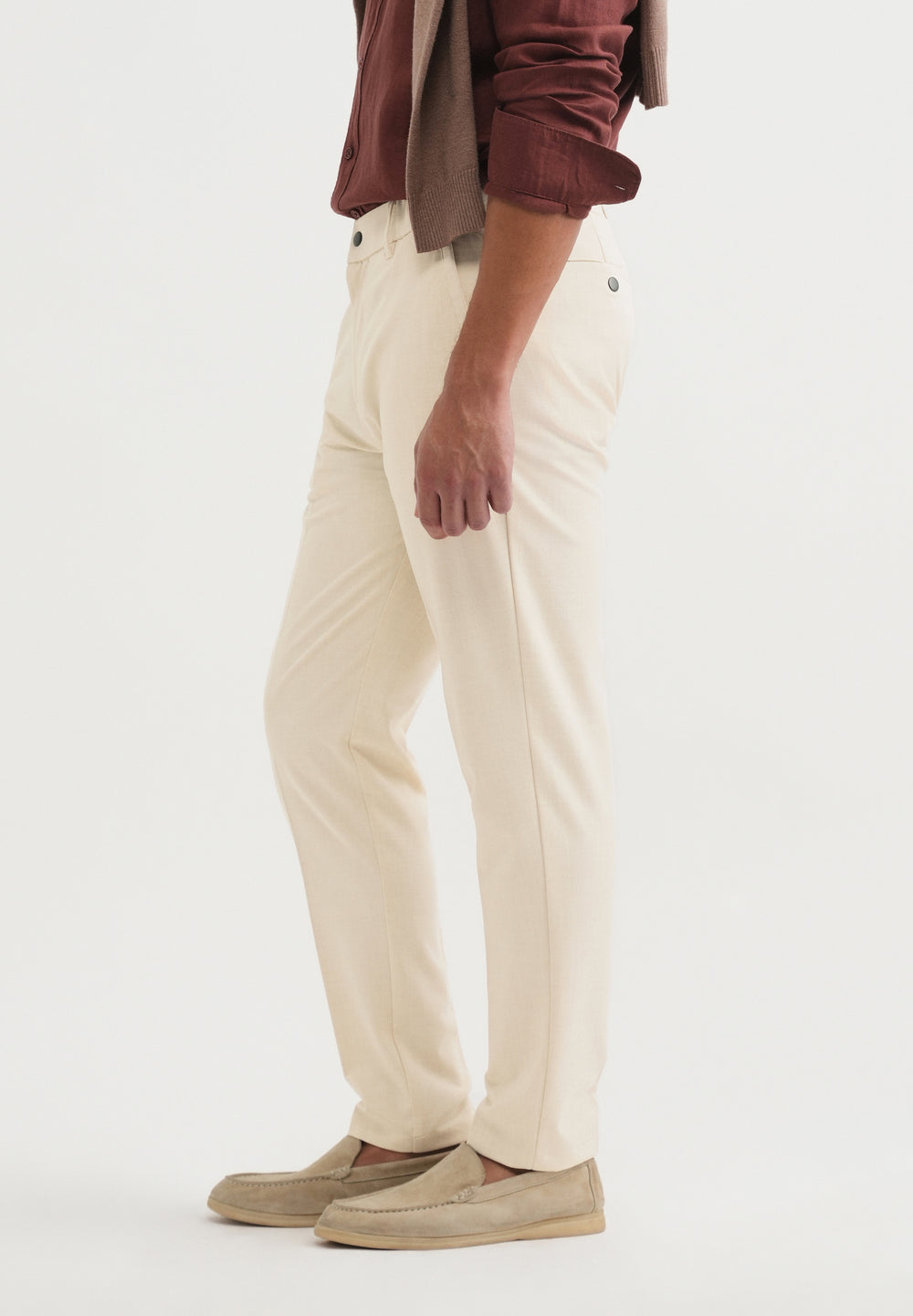 Beige Semi-Elasticated Trouser