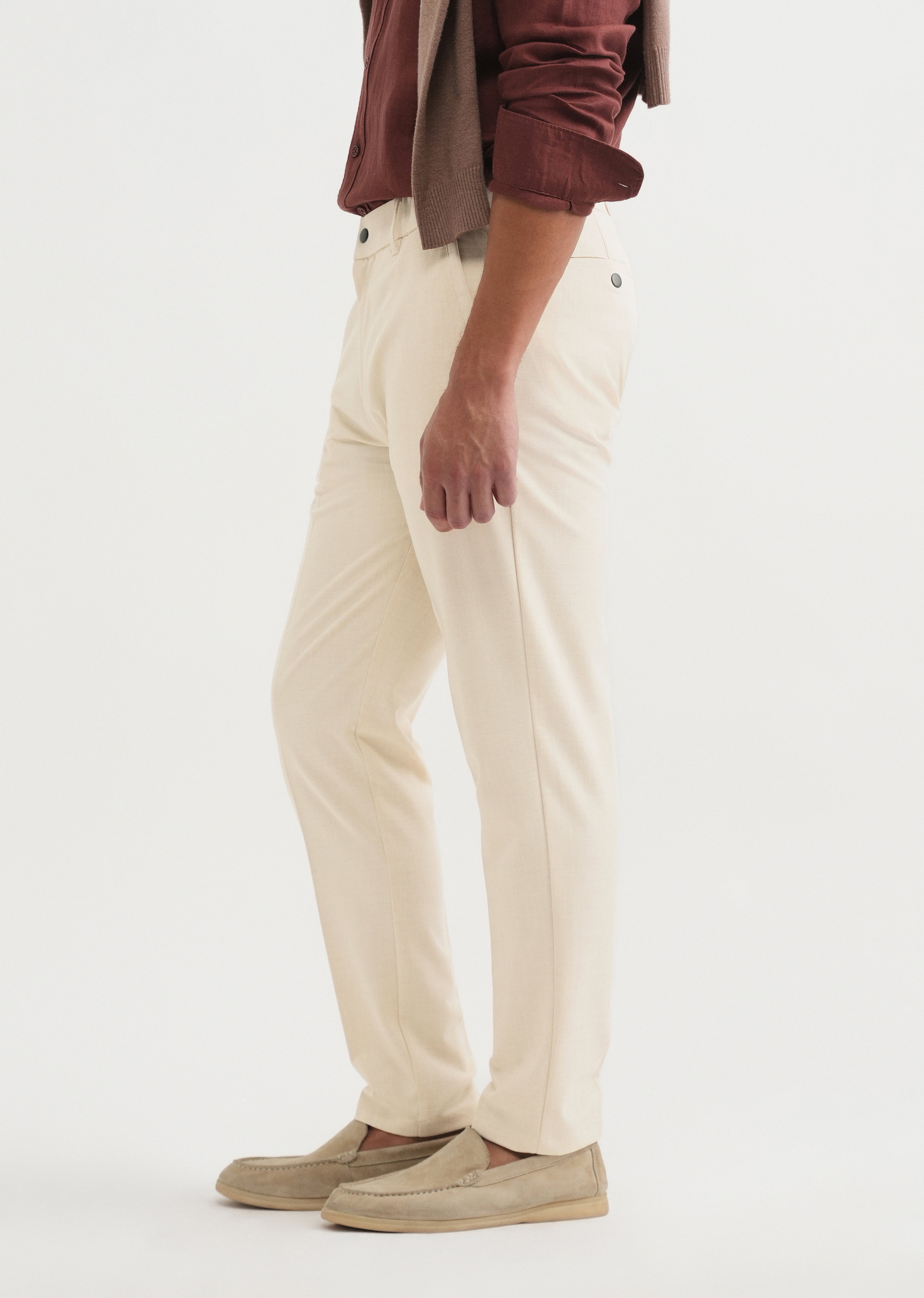 Beige Semi-Elasticated Trouser
