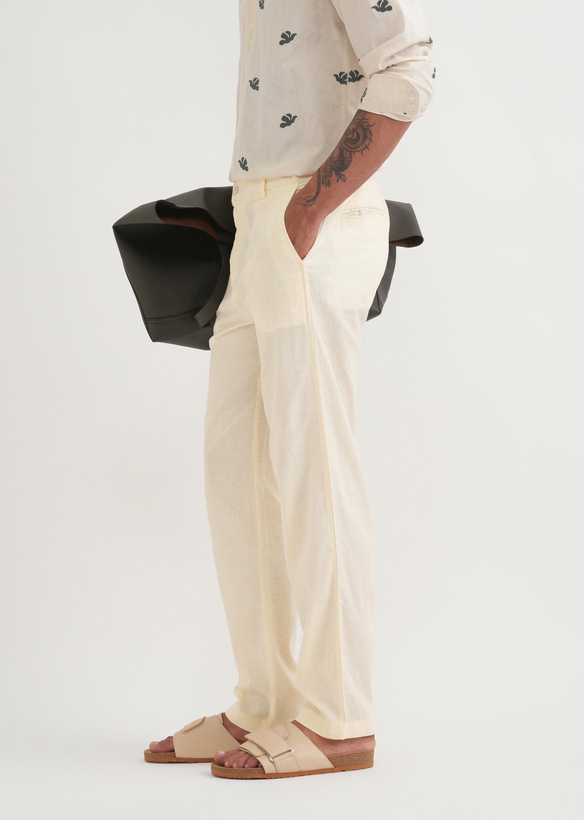 Cream Semi-Elasticated Trouser