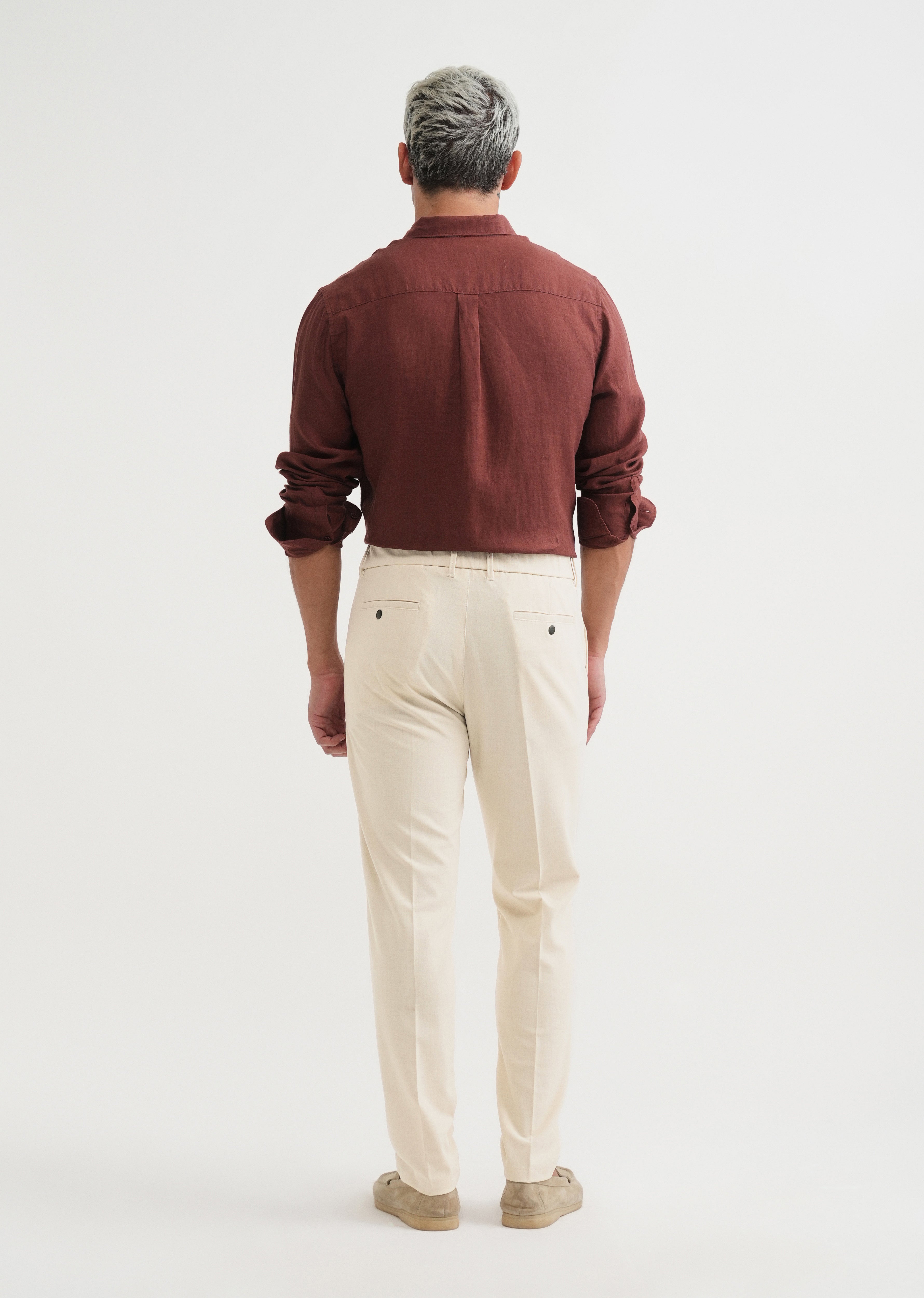 Beige Semi-Elasticated Trouser