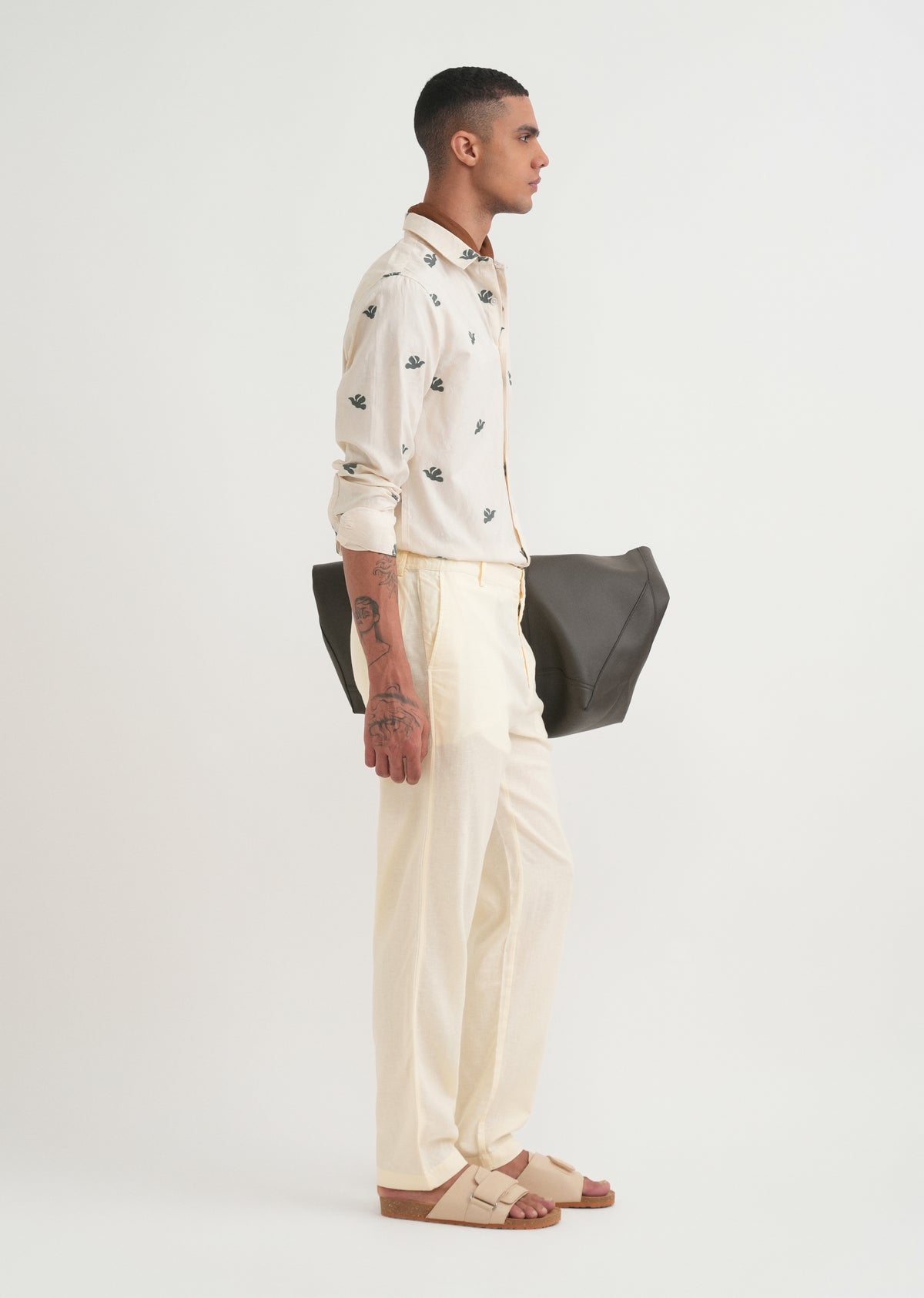 Cream Semi-Elasticated Trouser