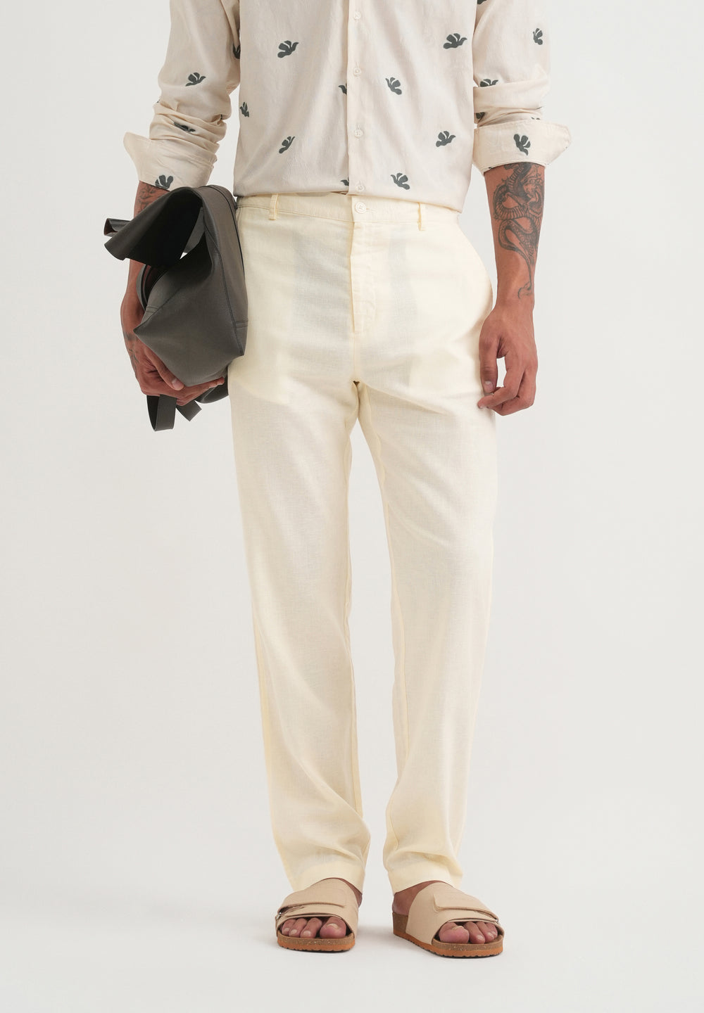 Cream Semi-Elasticated Trouser