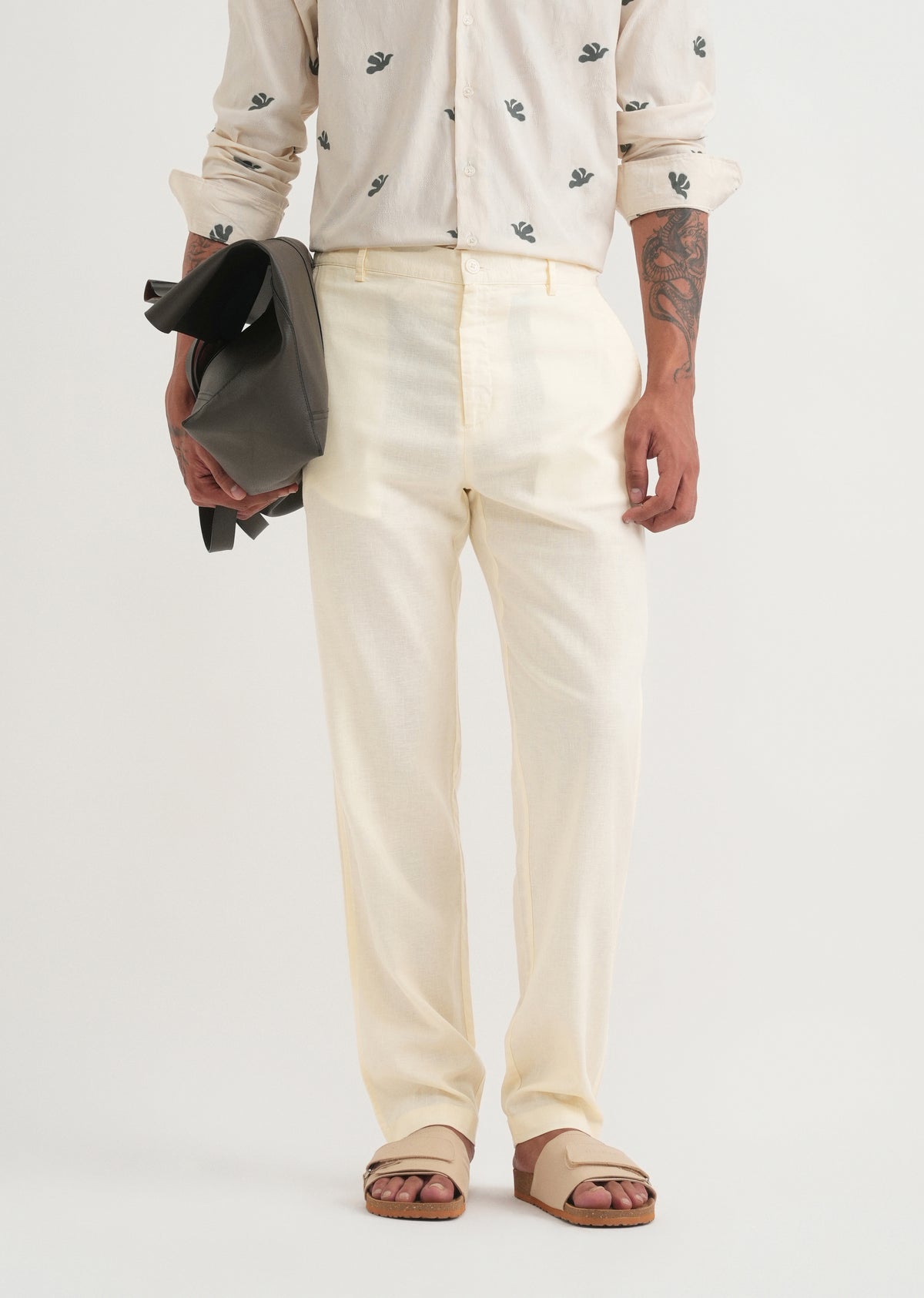 Cream Semi-Elasticated Trouser