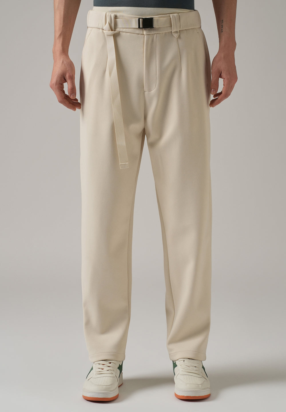Cream Stretch Elasticated Pant