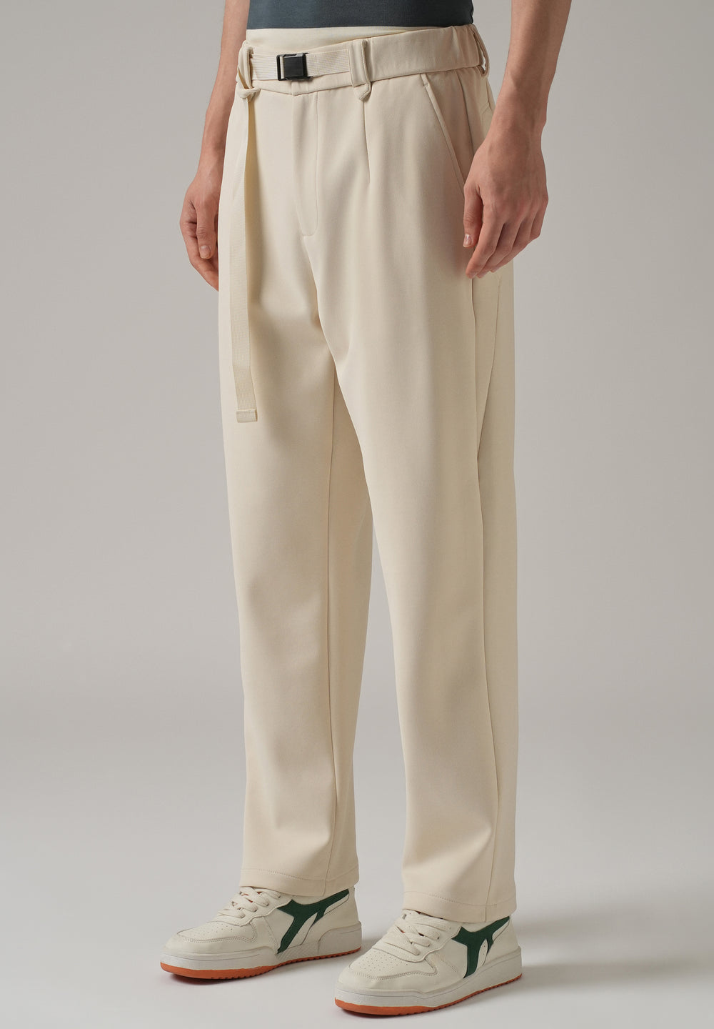 Cream Stretch Elasticated Pant