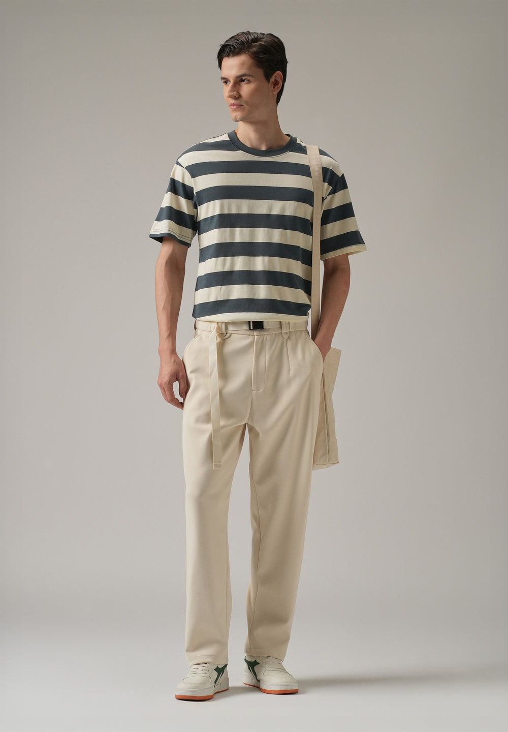 Cream Stretch Elasticated Pant