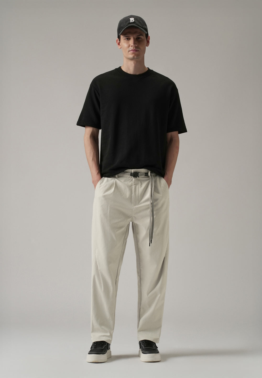 Cream Stone Wash Pant