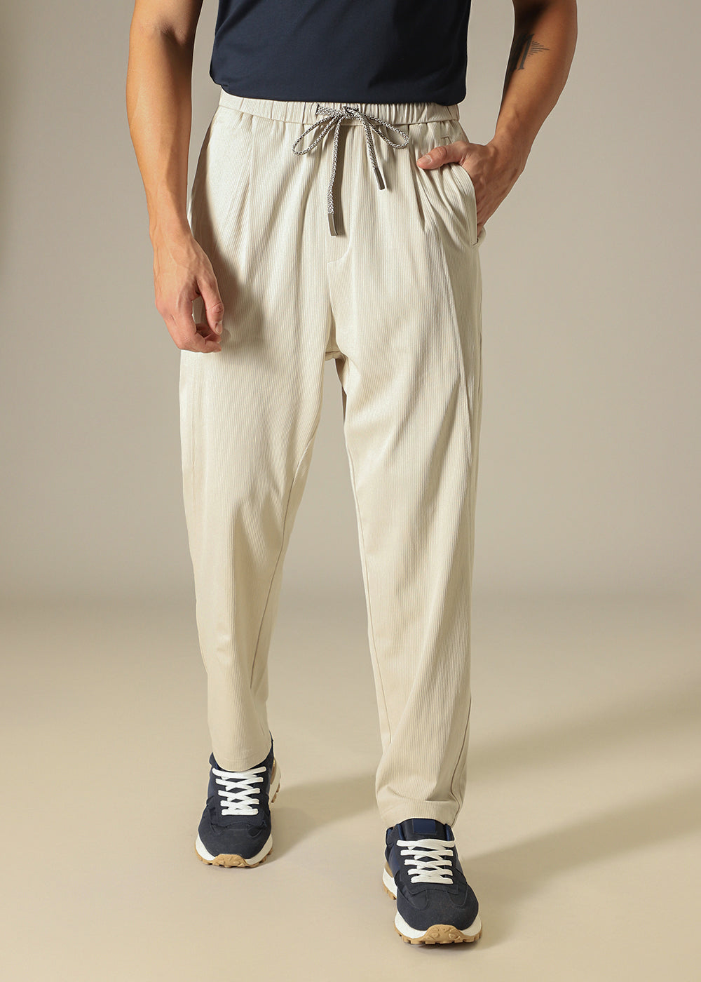 Light Cream Relaxed Fit Trouser