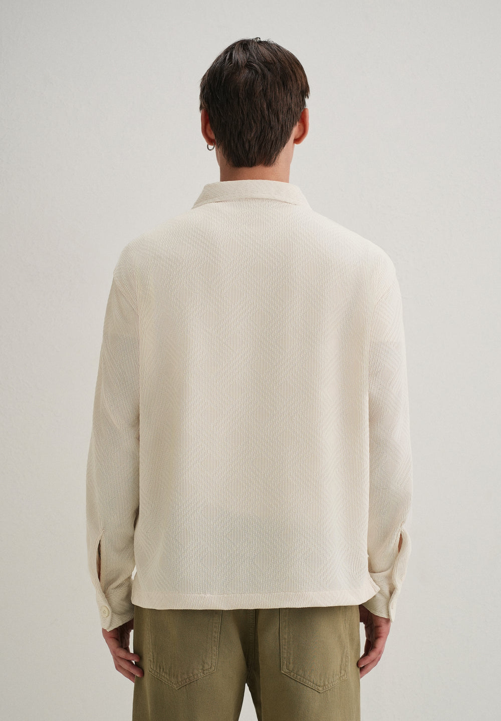 Cream Textured Knit Shacket