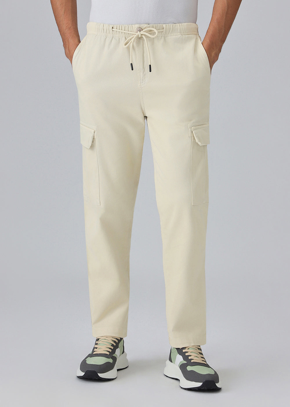 Cream Twill Cargo Pant