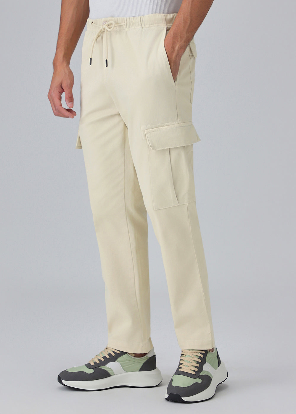 Cream Twill Cargo Pant