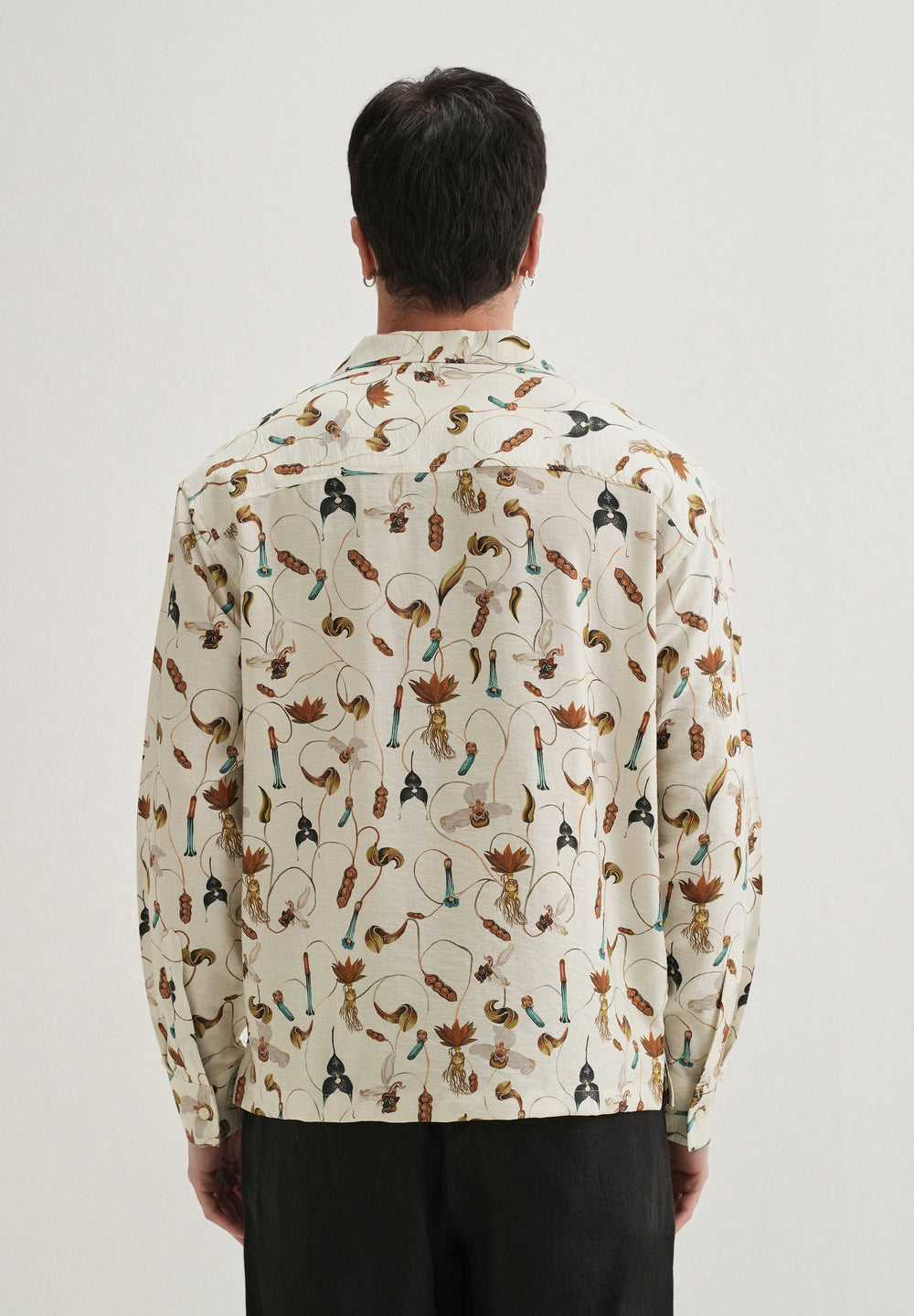 Cream Vintage Orchid Printed Shirt