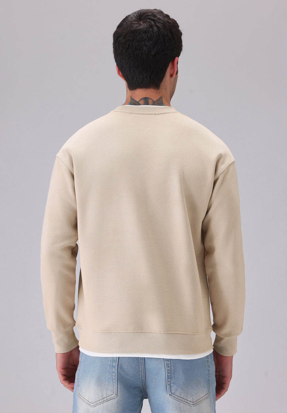 Cream White Contrast Sweatshirt