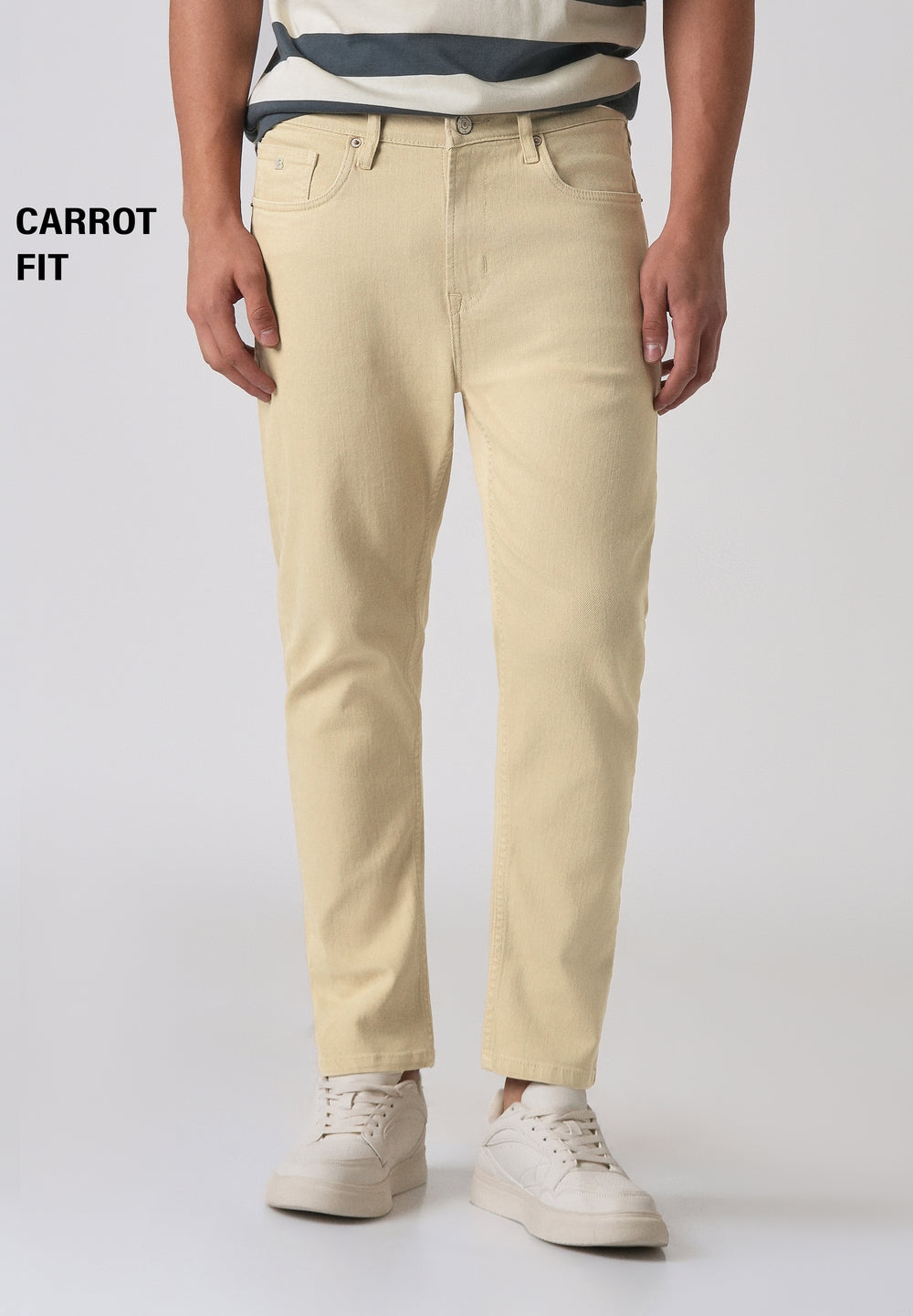 Cream Carrot Fit Denim