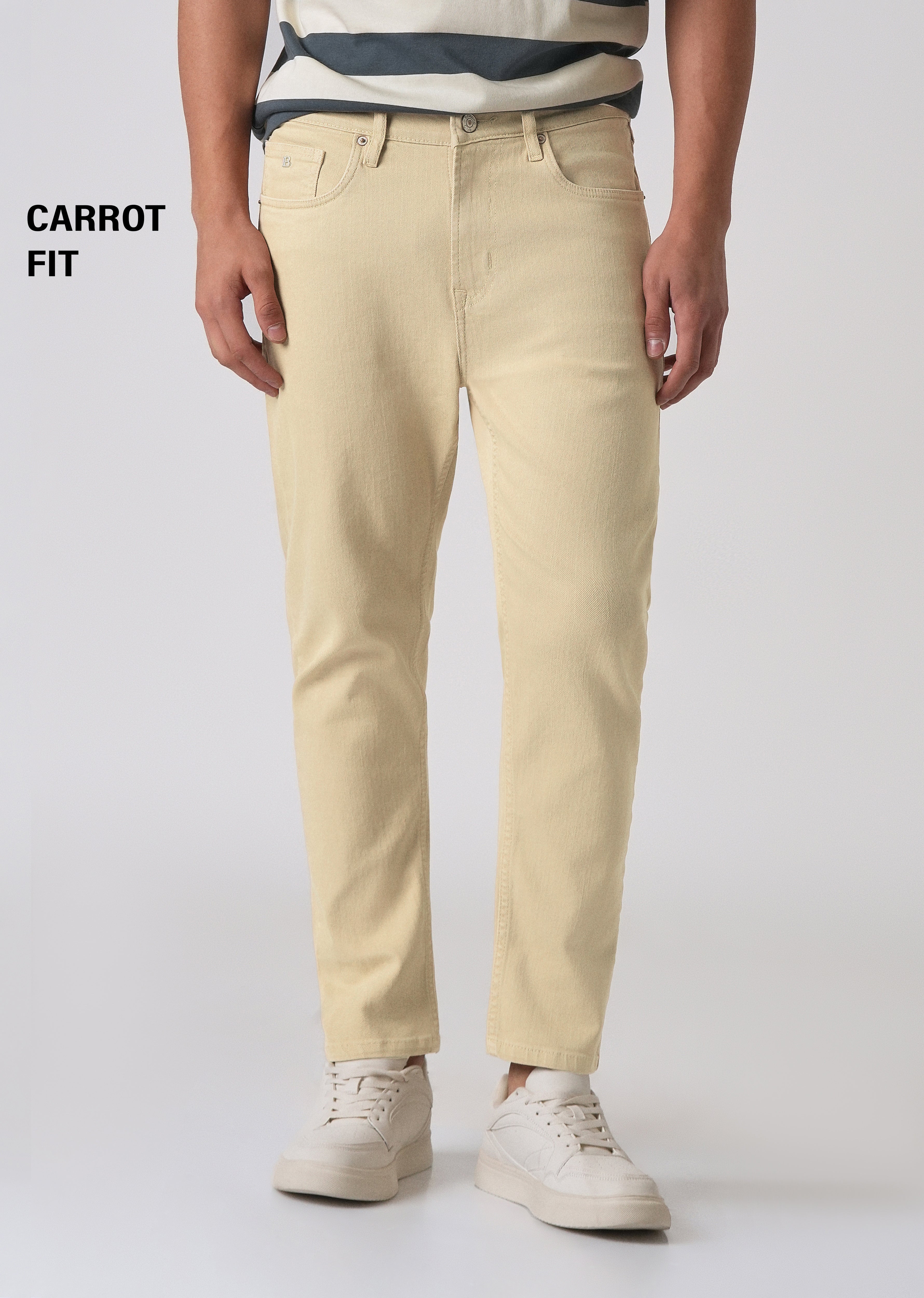 Cream Carrot Fit Denim