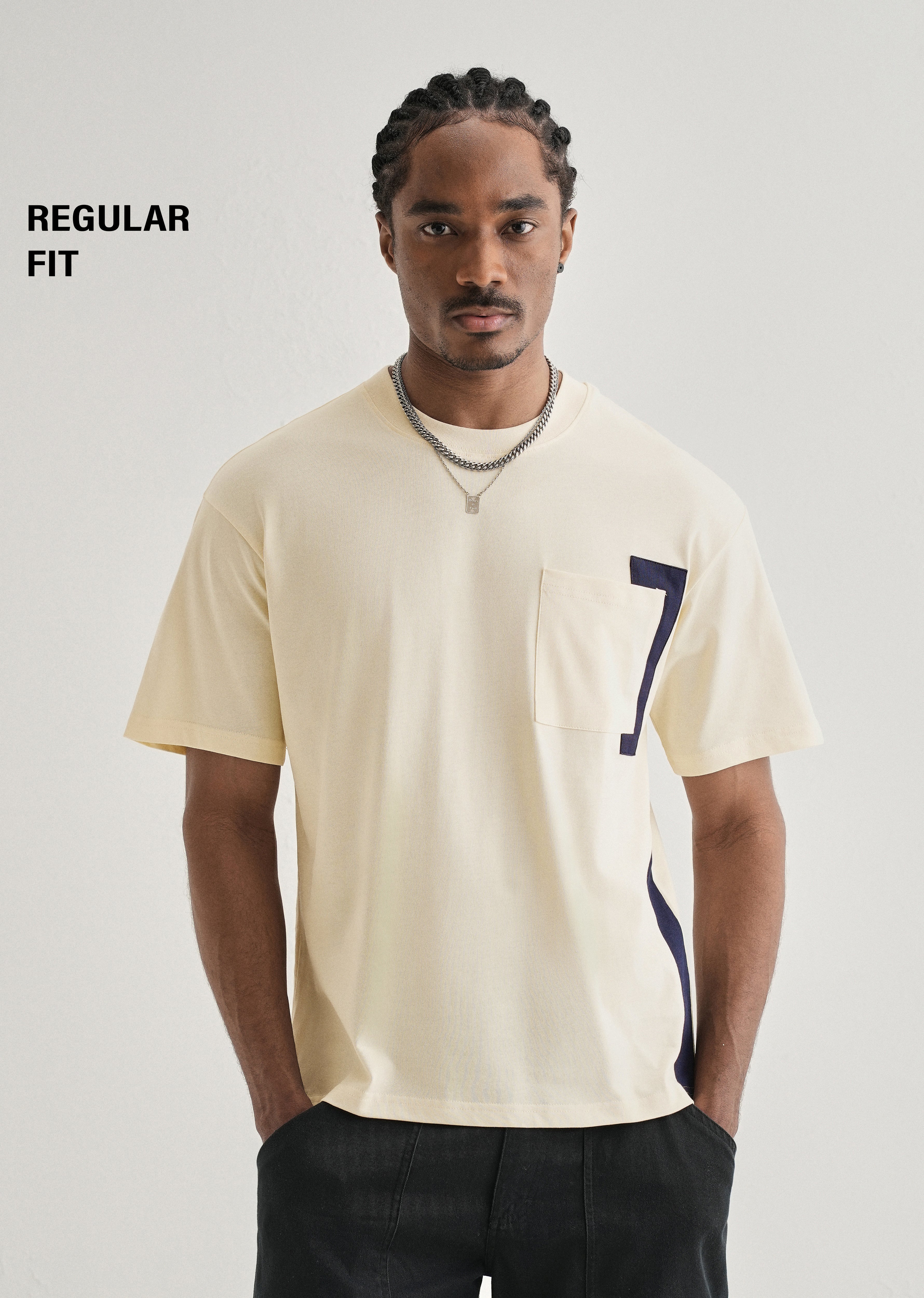 Cream Colourblock Oversized T-shirt