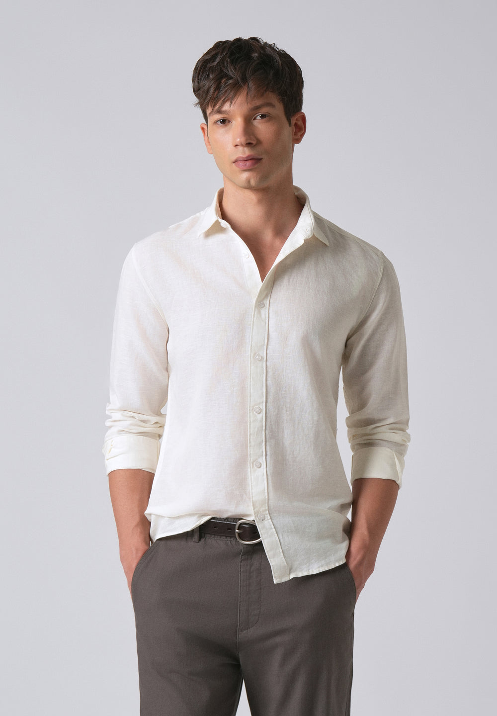 Cream Linen Shirt