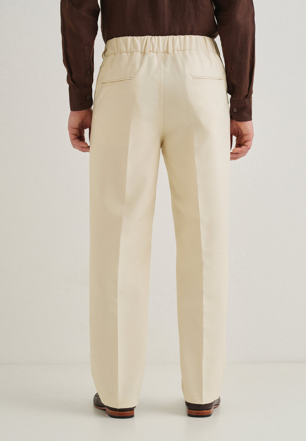 Cream Relaxed Fit Trousers