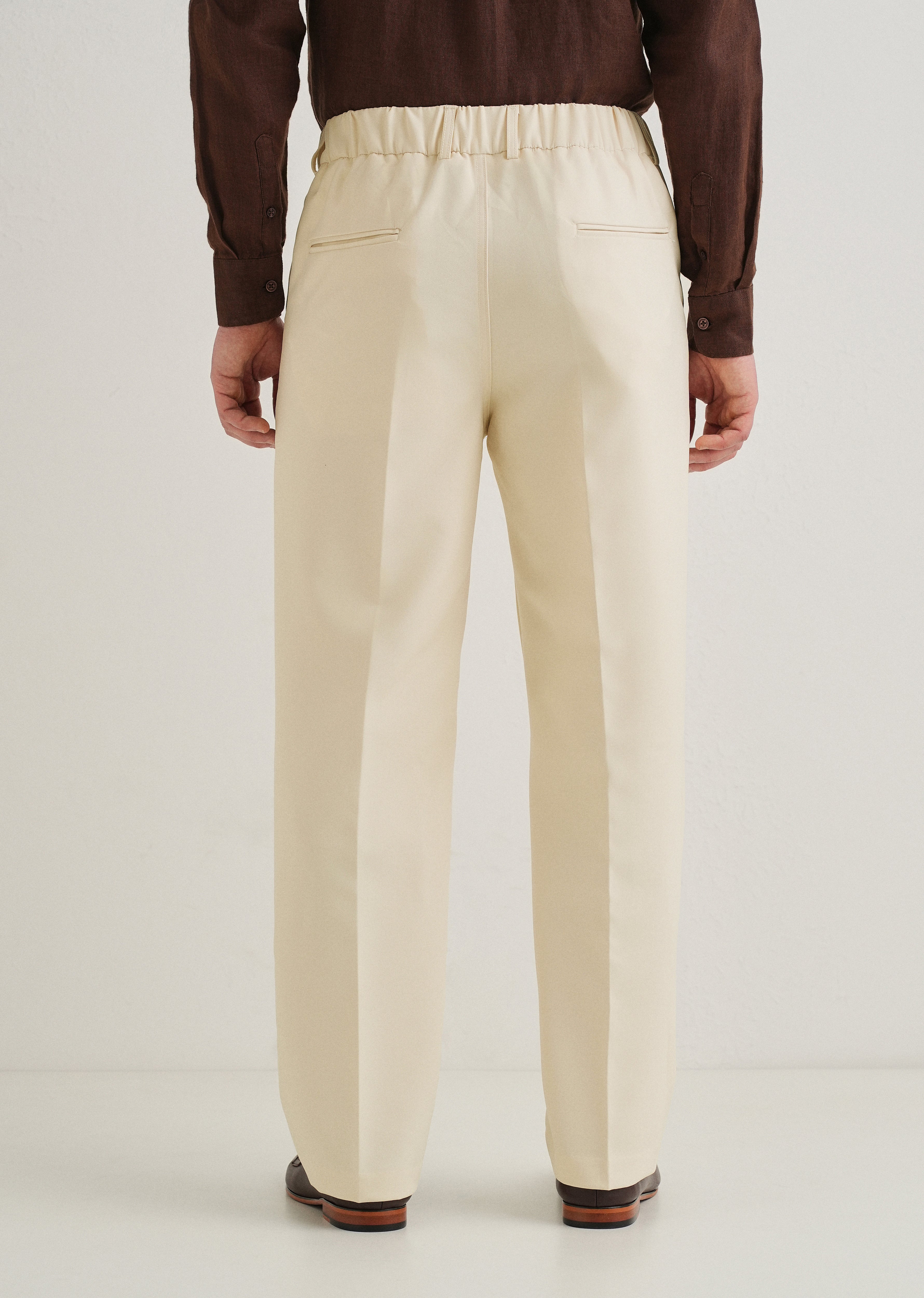 Cream Relaxed Fit Trousers