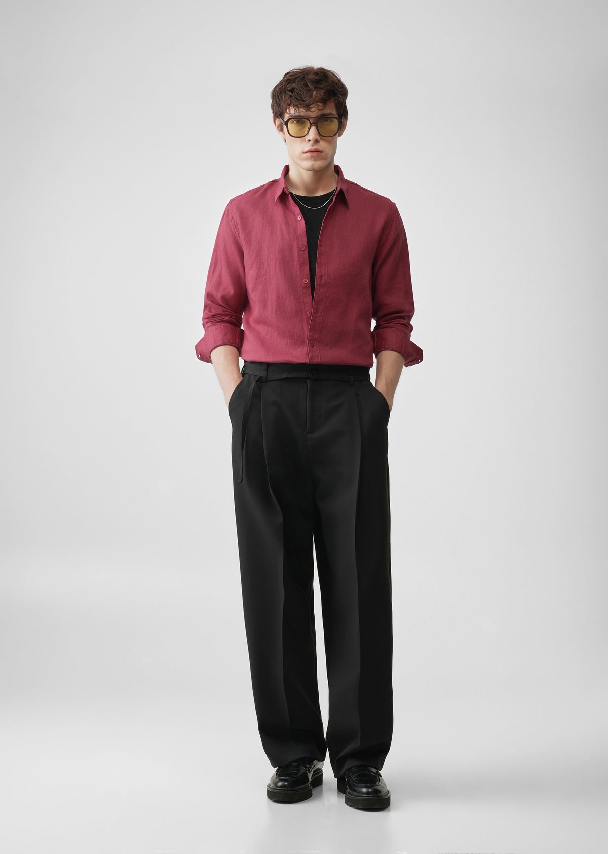 Crimson 100% Pure Linen Shirt