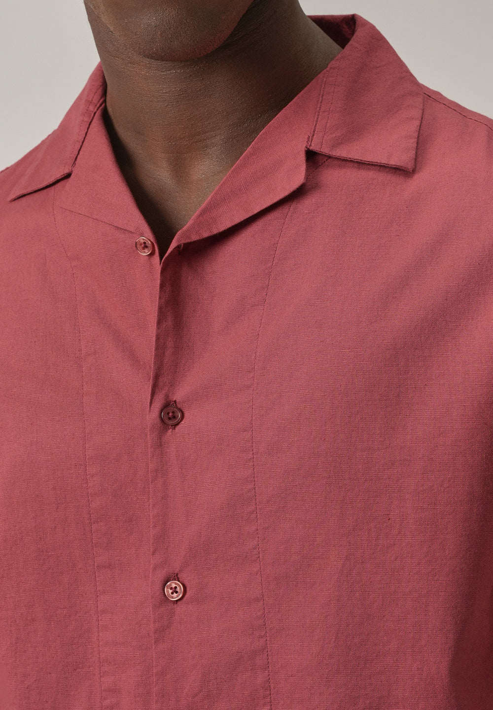 Crimson Red Cotton/Linen Shirt