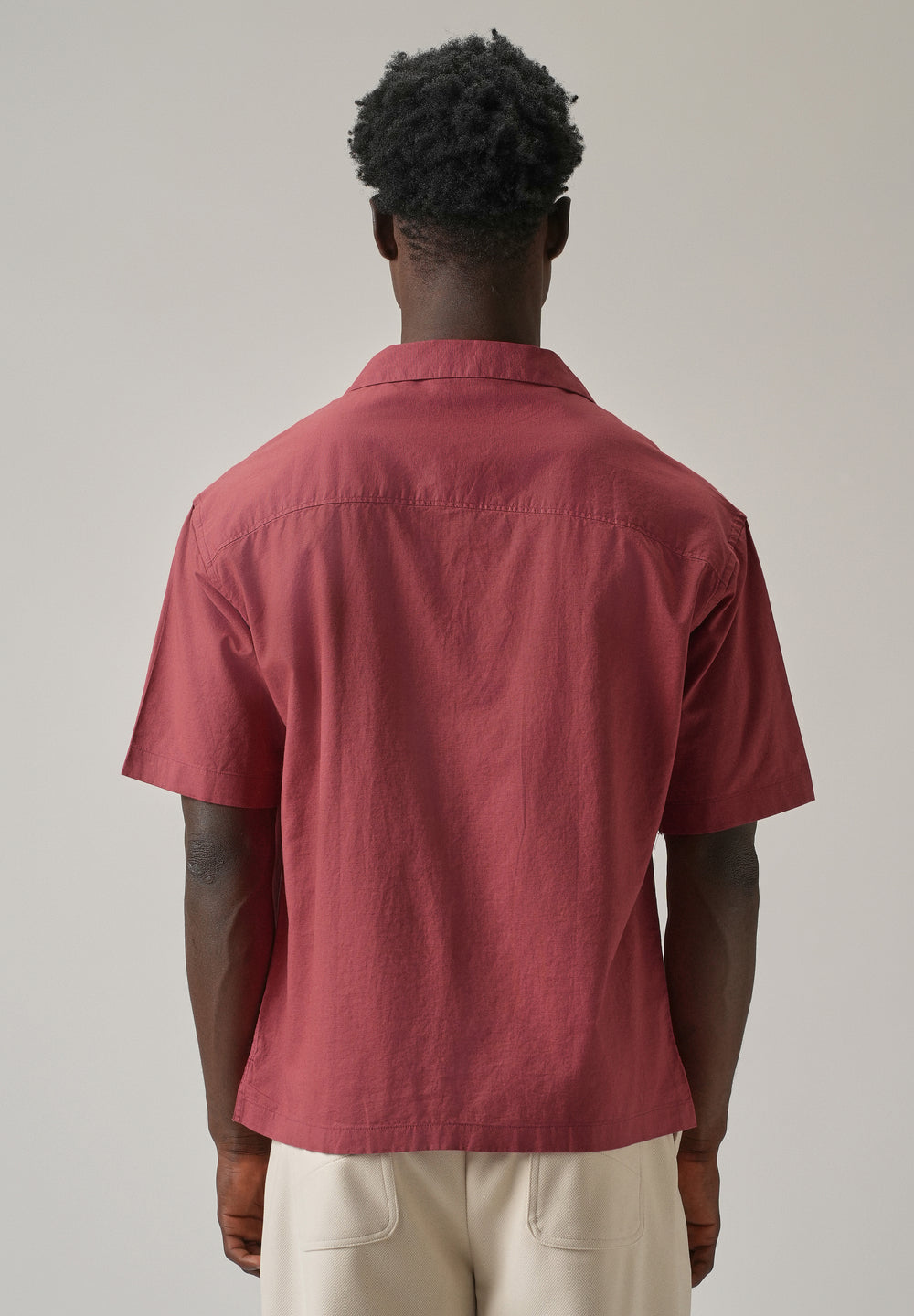 Crimson Red Cotton/Linen Shirt