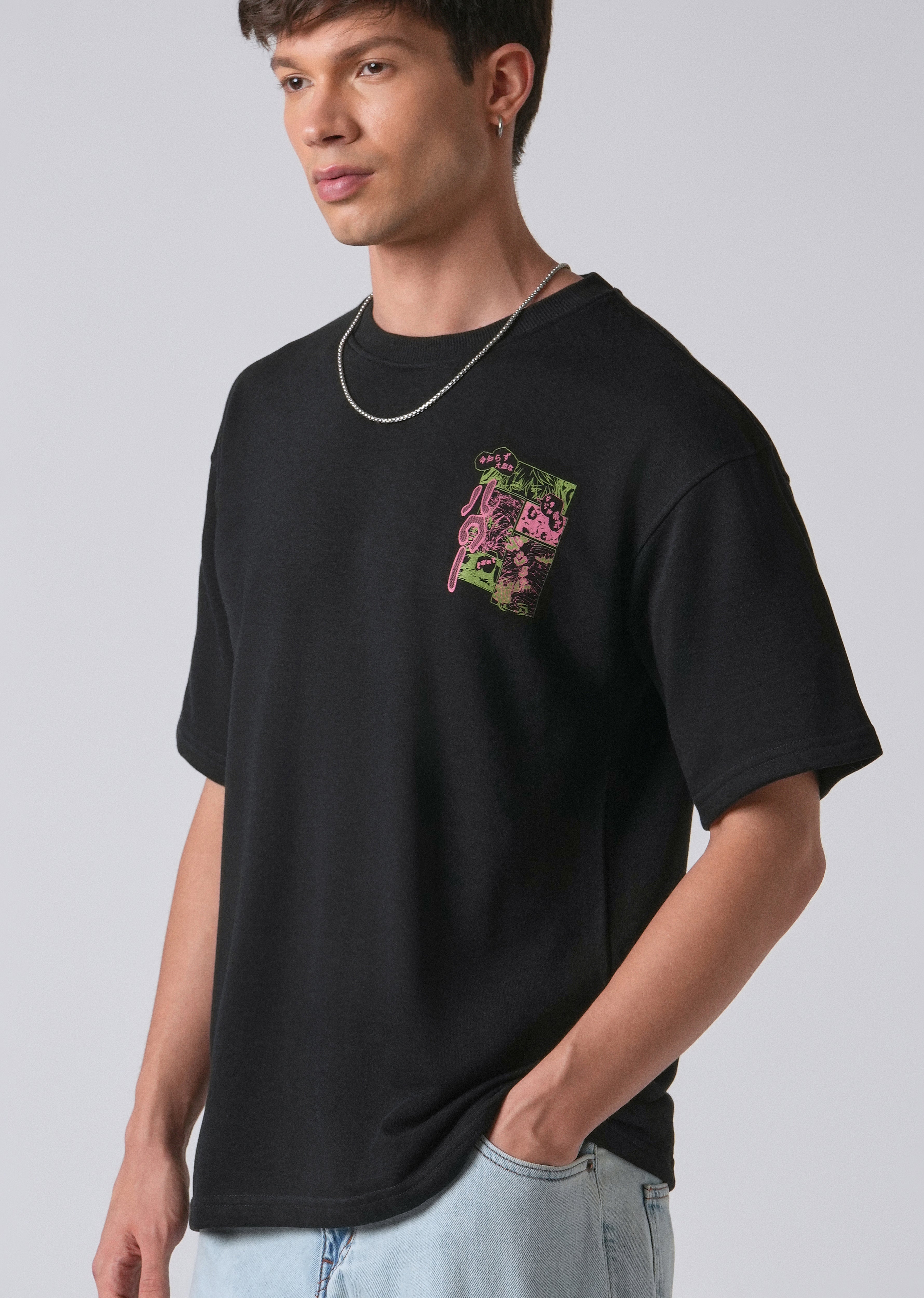 Crow Black Oversized T-shirt